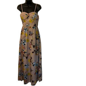 Band of the Free Spaghetti Strap Dress Floral Mauve Pink Women Size Medium